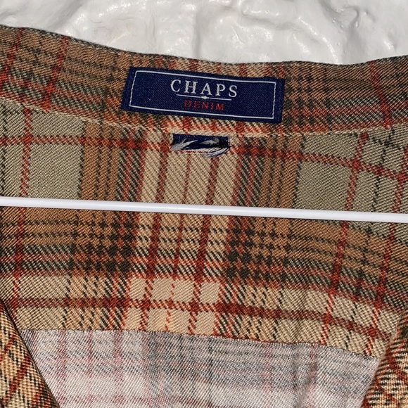 Chaps Denim Plaid Button-down Top - Picture 4 of 6